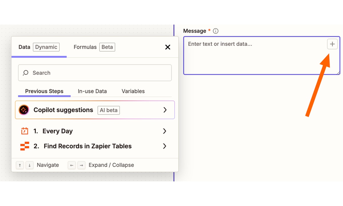 Zapier editor showing a multi-step Zap with data mapping
