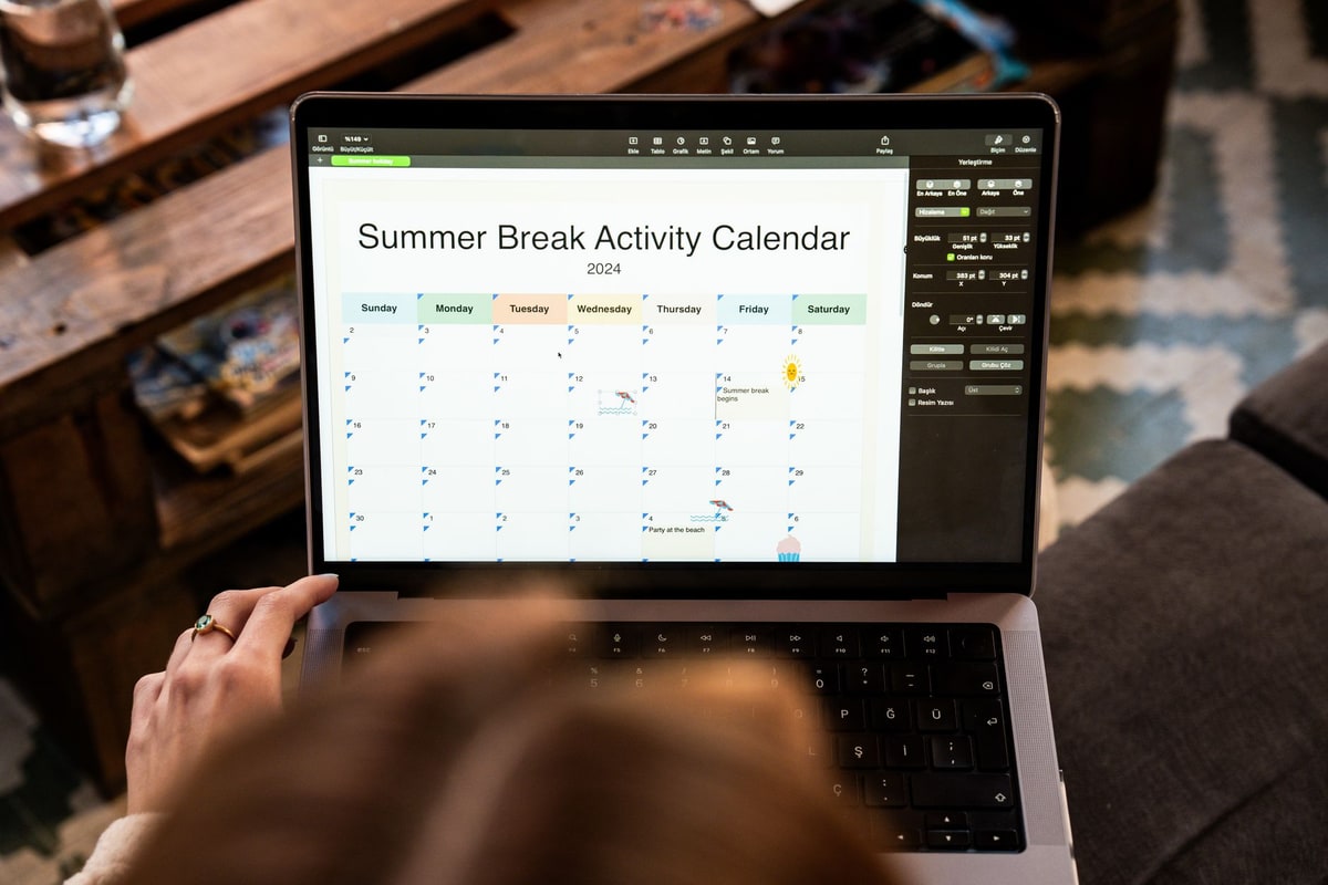 Team reviewing a content calendar on a laptop