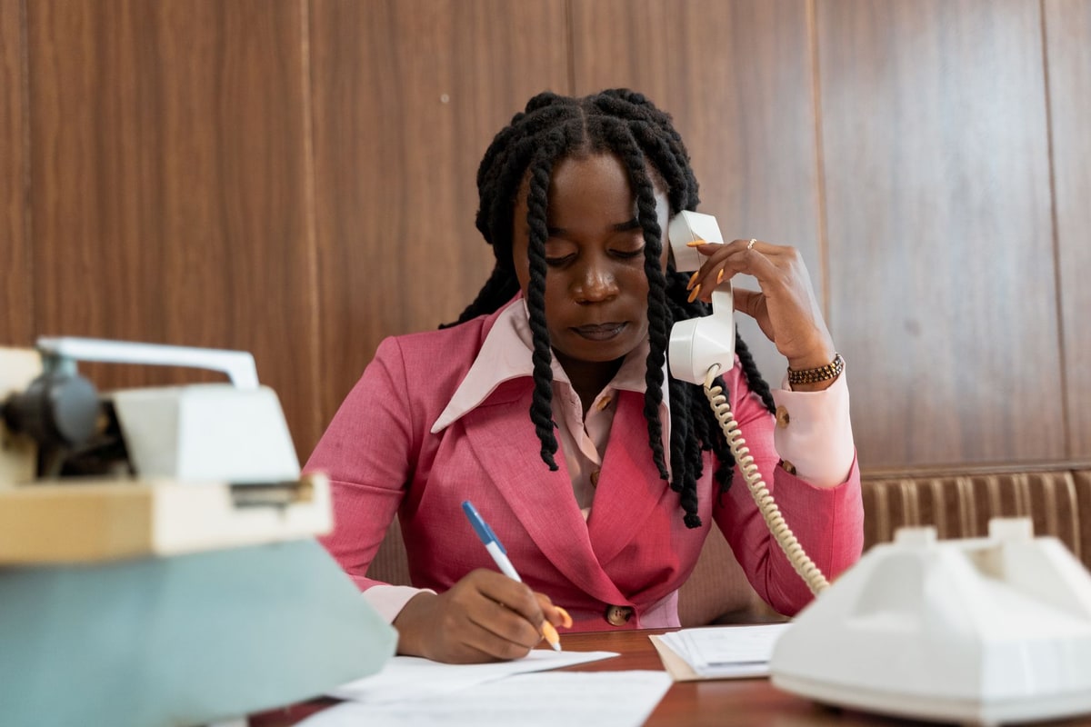 Small business team checking post results together
